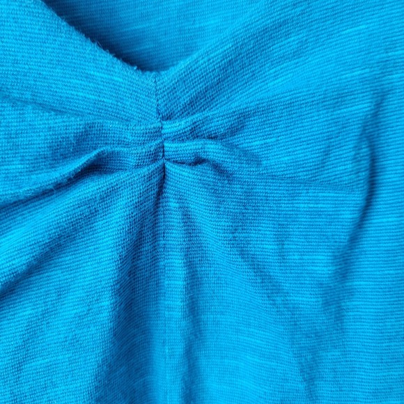 Toad & Co Women's Blue Rosemarie V-Neck Knit Dress size L cup sleeve Athleisure - Picture 5 of 7